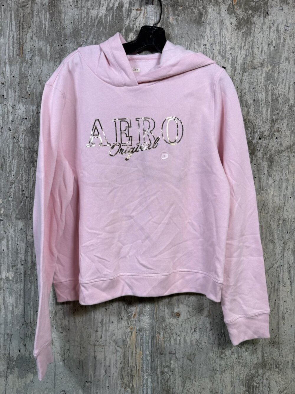 AEROPOSTALE Women's AERO Original Graphic Fleece Hoodie Size L in Pink